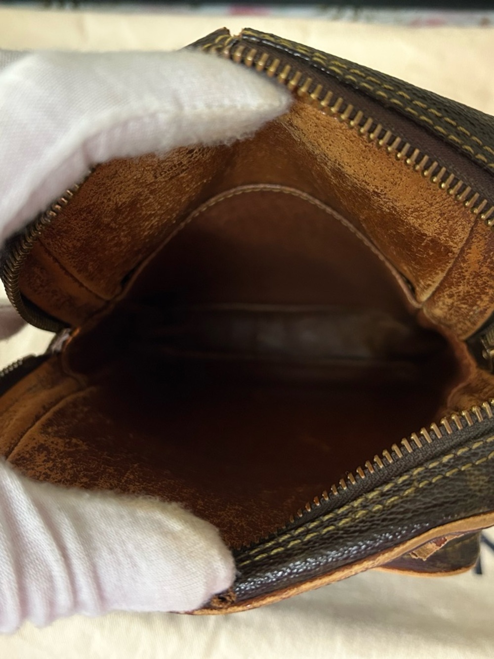 Louis Vuitton Monogram Double Zip Pouch Utility Bag Vintage - Picture 9 of 11